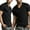 2 Pack: Black, variant on ToBeInStyle Men's Pack of 100% Cotton Short Sleeve V-Neck Tees