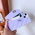 thumbnail image 4 of For iPhone 11 Wallet Case ,Crossbody Phone Case with Lanyard Strap Cute Purse Case Flip Credit Card Holder Soft Silicone Girls Lady Handbag Case for iPhone 11 Purple, 4 of 15