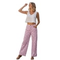thumbnail image 2 of acuever Women's Polka Dot Wide Leg Pants - High Waisted Loose Fit Casual Trousers All-Match Women's Jeans, 2 of 8