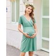 thumbnail image 4 of Ekouaer Nursing Nightgown Delivery and Labor Gown for Hospital Short Sleeve Maternity Breastfeeding Dress, 4 of 6