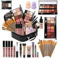 thumbnail image 1 of MTDXILTAI Kit de maquillaje todo en uno para bolsa de almacenamiento de maquillaje, paleta de sombras de ojos de 2 x 14 colores, base líquida, delineadores de ojos, barra de contorno, brillo de labios, 1 of 8