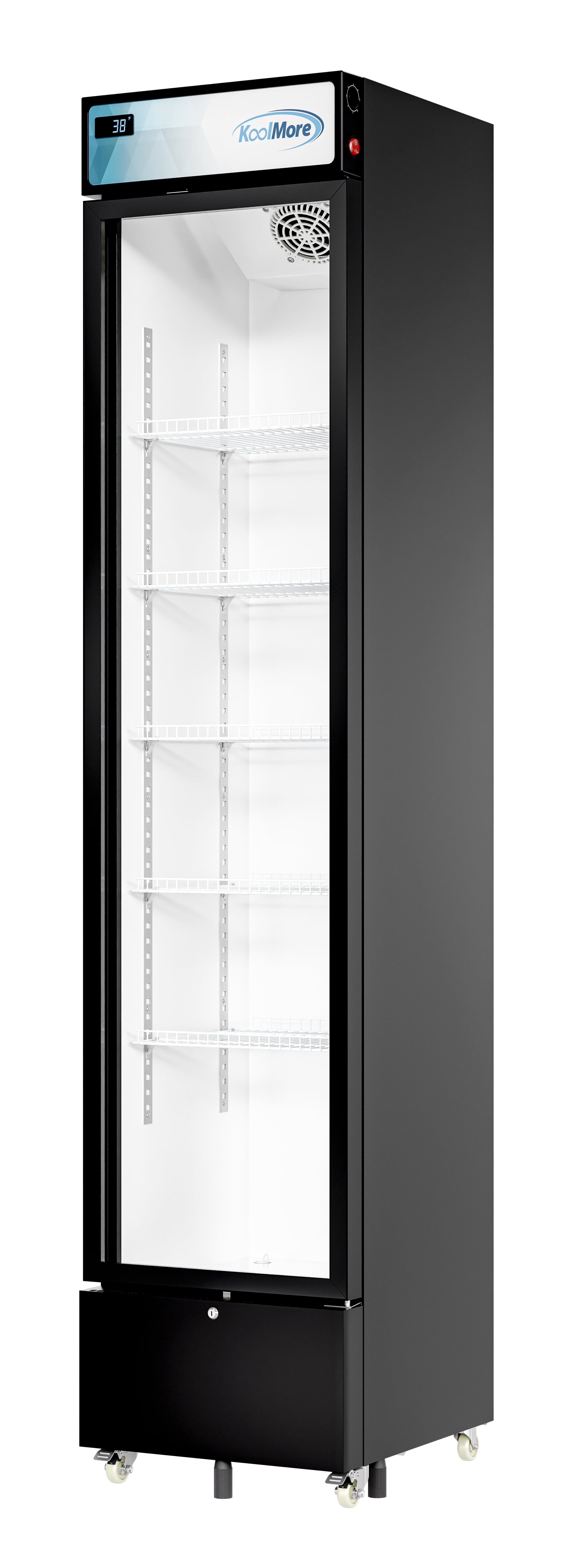 17 in. Slim Commercial Merchandiser Refrigerator 7 Cu. Ft. in Black, ETL Listed (KM-MDR-17S)