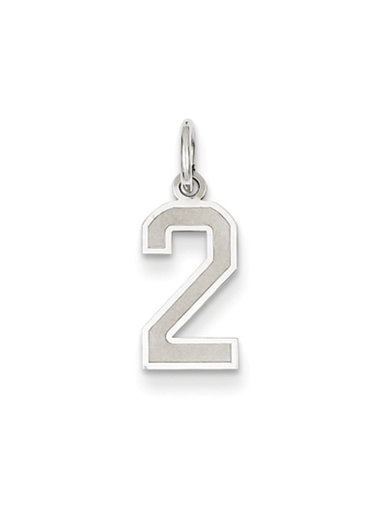 25mm x 10mm Mia Diamonds 14k Yellow Gold Y Casted Large Diamond-Cut Number 2 Charm