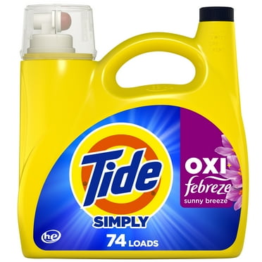 Tide Simply Oxi Boost   Febreze Odor Defense, Sunny Breeze, 74 Loads, 105 fl oz