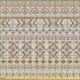 thumbnail image 2 of Folk Fabric by the Yard, Tribal Pattern in Pastel Tones with Geometric Motifs, Upholstery Fabric for Dining Chairs Home Decor Accents, Grey Pink Chocolate by Ambesonne, 2 of 5