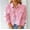 Pink, variant on Women Solid Denim Jacket Long Sleeve Slimming Cardigan Suit Pocket Coat Top