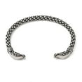 thumbnail image 2 of 304 Stainless Steel Open Cuff Bangles for Men Silver Snake Inner Diameter: 2-3/4 inch(6.95cm) 7mm DIY, 2 of 3