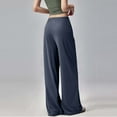 thumbnail image 4 of Stamzod Palazzo Pants for Women Solid Color Summer Flowy Pants Csaual Straight Wide-Leg Trousers Womens Beach Vacation Clothes Blue J M, 4 of 5