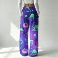 thumbnail image 6 of Purple Pajama Pants Women Stretch Lounge Pants Comfy Pjs Sleep Bottoms Soft Pajama Pants Cute Trousers Loose Palazzo S, 6 of 6