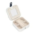 thumbnail image 3 of Jewelry Box Compartment Design Convenient Practical Portable Simple Style Travel Jewelry Case for Earrings Rings White, 3 of 9