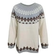 thumbnail image 3 of Oversized Sweater Women Fair Isle Acrylic Thick Knit Jacquard Sweater Pullover Winter Wear Fall Sweaters Women Trendy Light Blue XXXXXL, 3 of 4