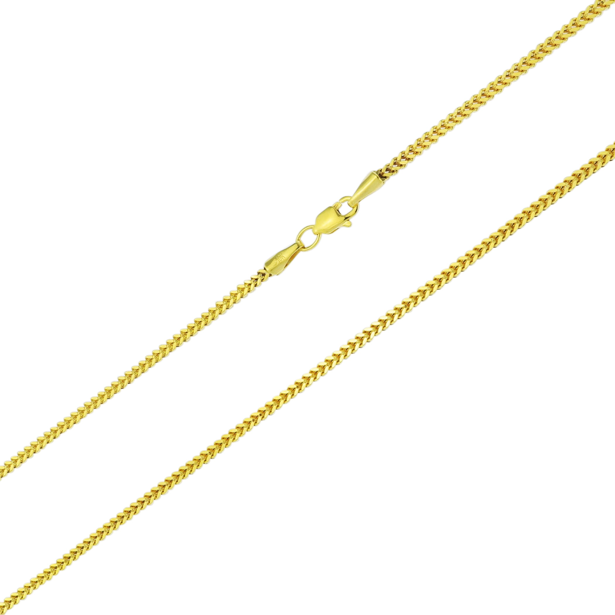 14K Solid Yellow Gold Franco Necklace Chain 1.2mm 16-30" Polish Link Women Men