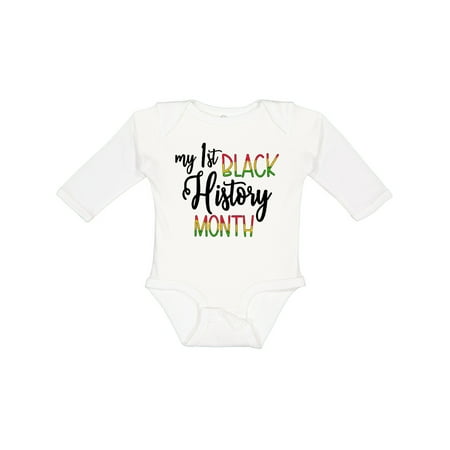 

Inktastic My 1st Black History Month Gift Baby Boy or Baby Girl Long Sleeve Bodysuit