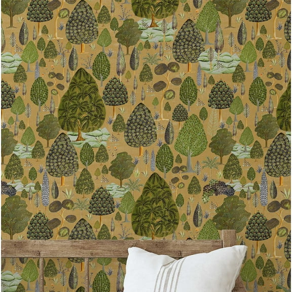 S4Sassy Peel & Stick Vinyl Wallpaper, Jungle Wall Paper Contact Paper Waterproof- Brown, 25"x60", Removable Asian Style Covering for Home Decor in Bedrooms & Living Areas