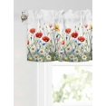 thumbnail image 6 of Valances for Windows Spring Poppy Rod Pocket Cafe Window Treatments Valance Curtains for Kitchen Bathroom Laundry Basement Windows 60"x18", 6 of 9