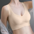 thumbnail image 4 of KHONTS Women's Wireless Comfortable Push up Bras Full Support Lift Bralette Soft Flexible Invisible Under Bra Beige XL, 4 of 6