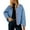 Blue, variant on Gpaecead Womens Barn Jackets Lightweight Casual Zip Up Jackets Fall Contrast Plaid Outerwear Coat Black