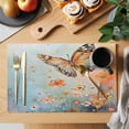 thumbnail image 2 of Placemat Set of 6 Orange Butterfly Flowers Placemats for Dining Table Blue Modern Art Washable Table Mats for Kitchen and Party Decor Indoor & Outdoor Use, 2 of 8