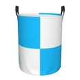 thumbnail image 1 of Round Laundry Basket, Blue and White Plaid Pattern Bathroom Dirty Clothes Basket Laundry Hamper, Medium, 1 of 8