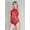 Red, variant on Women's High neck scalloped trim lace teddy with sheer back 80055-BLACK
