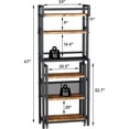 thumbnail image 7 of LinkRomat 6-Tier Bathroom Shelf, Over Toilet Bathroom Organizer with Rolling Cart & 6 Hooks,Over the Toilet Storage Rack for Bathroom, Brown, 7 of 7
