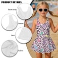 thumbnail image 7 of Binienty Easter Bunny Girls One-Piece Bathing Suit Size 6-7 Leopard Print Swimdress Swimsuit for Girls Quick Dry Cross Back Swimwear Activewear Dancing, 7 of 7