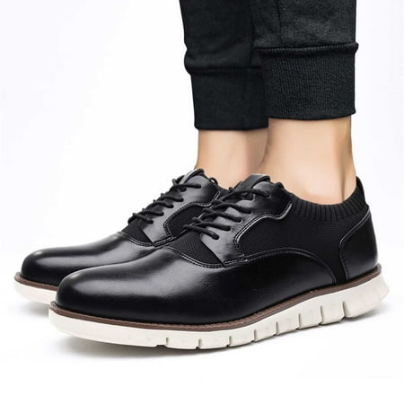 

Cathalem Classic Style Men Lace Up Vintage Leather Shoes Business Casual Shoes RoundToe Leather Shoes Mens Leather Dance Shoes Black 8.5
