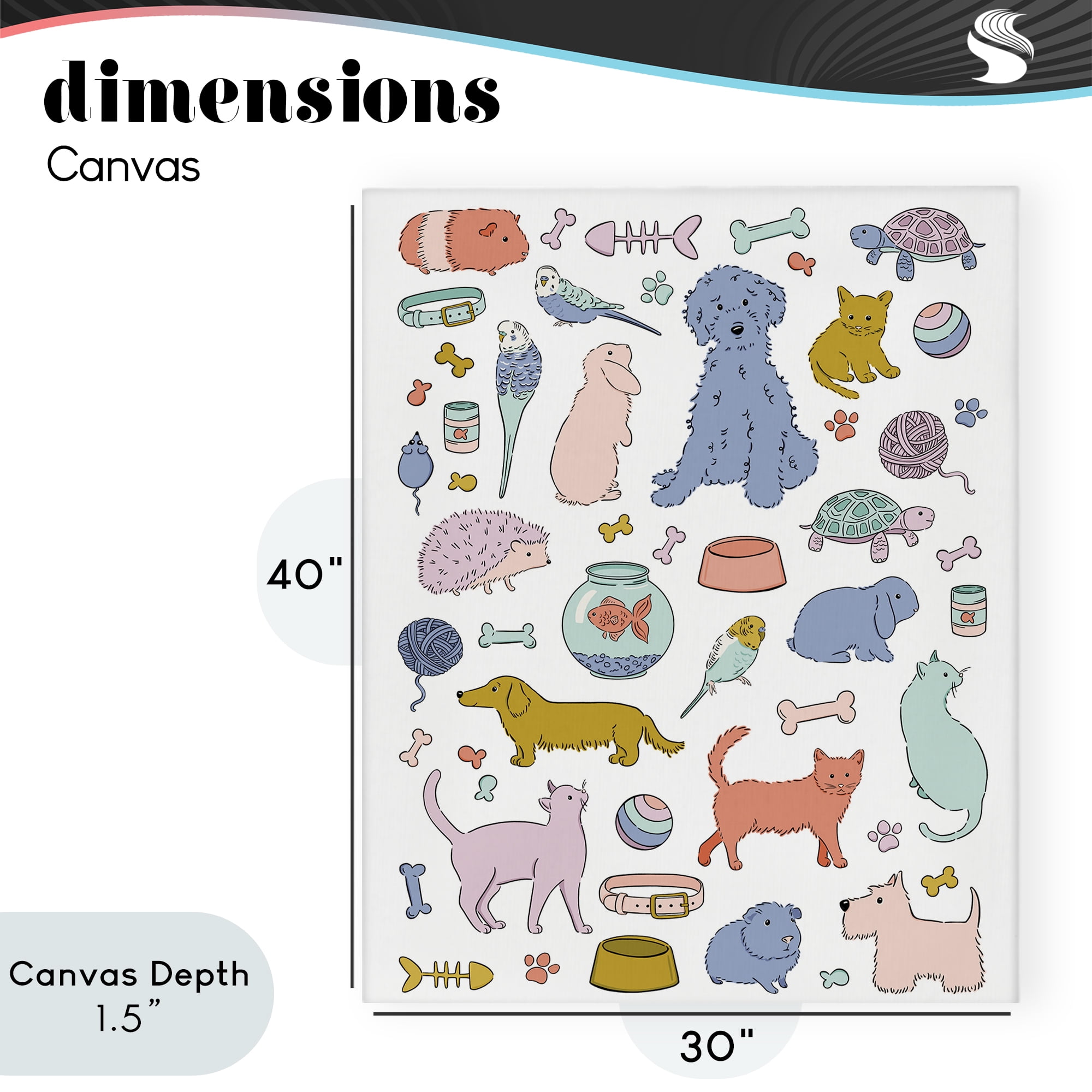 Stupell Industries Pet Shop Menagerie Canvas Wall Art, design by Bethany Sandoval