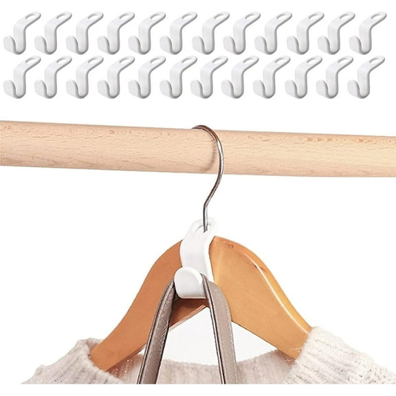 Clothes Hanger Connector Hooks, 6/12/24 PCS Space Saving Coat Hanger Connectors for Wardrobe Closet Hangers, Hanger Extender Clips, Durable Cascading Hanger Hooks