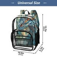 thumbnail image 4 of PVC Transparent Backpack Stylish & Durable Clear Backpack Perfect for School, Travel and Outings Stained Glass Dragon, 4 of 7
