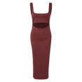 thumbnail image 4 of Sngxgn Full Slip for Under Dresses Adjustable Spaghetti Strap Sleeveless Women's Slip Long Dress(Brown,M), 4 of 5