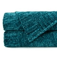 thumbnail image 3 of Chanasya Chenille Chateau Luxurious Knit Throw Blanket with Woven Boarder - Super Soft and Classy Subtle Shimmer for Home Decor, Sofa, Chair, Living Room, and Bedroom (50x65 Inches) Teal, 3 of 3