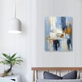 thumbnail image 3 of Nawypu Blue Abstract Canvas Art Blue Abstract Canvas Paintings Wall Art Living Room Blue Grey Abstract Pictures Blue Wall Art Prints Wall Decor Blue Texture Wall Art Blue Modern Artwork, 3 of 4
