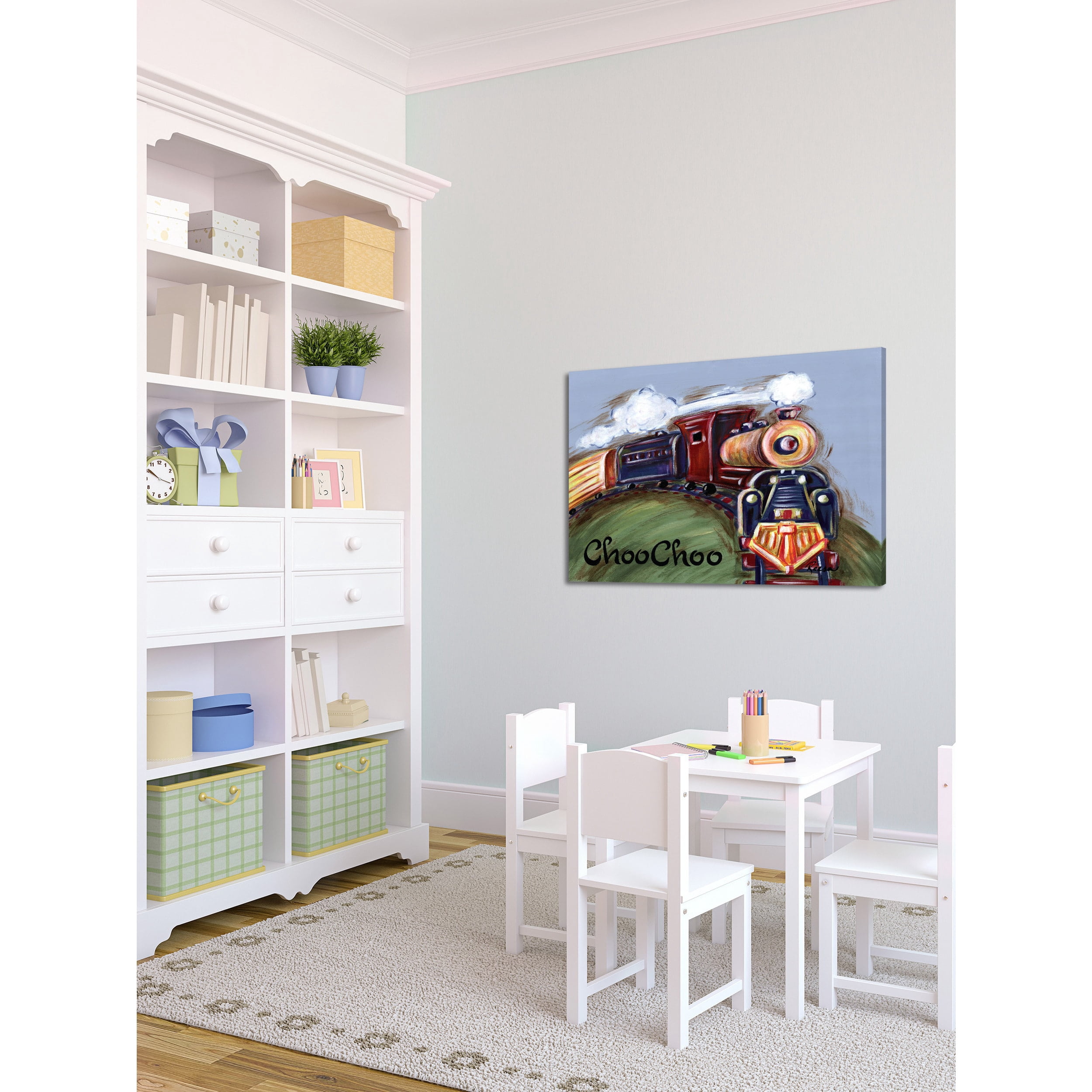Marmont Hill "ChooChoo" by Reesa Qualia Painting Print on Wrapped Canvas