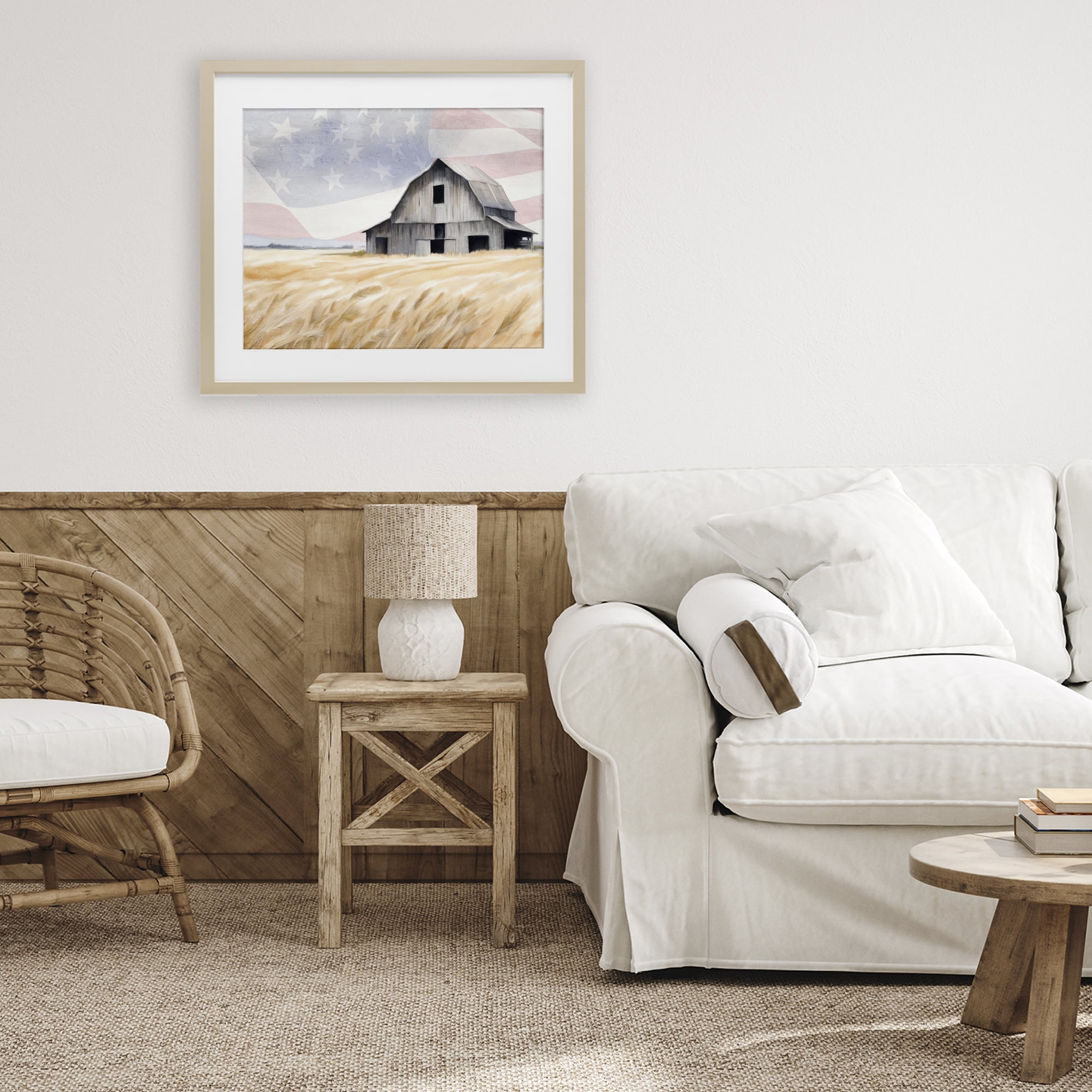 Stupell Industries Amber Waves of Farmland Birch Framed Print Under Glass, design by Kim Allen