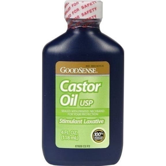 GS Castor Oil USP Natural Laxative for Occasional Constipation Relief, 4 Oz