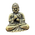 thumbnail image 4 of Mini estatua de Buda Tathagata de latón, recuerdo de escritorio, decoración para jardín de hadas 26x3cm, 4 of 9