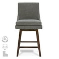 thumbnail image 5 of CHITA 26 inch Upholstered Swivel Fabric Counter Bar Stools with Back & Wood Legs Set of 2, Creamy Gray, 5 of 9