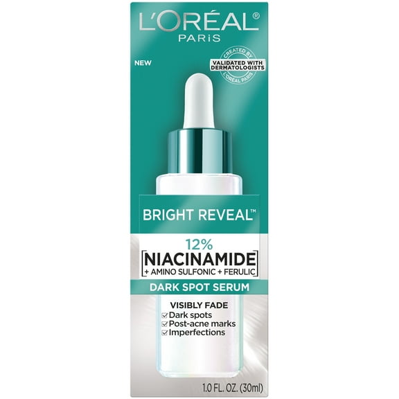 L'Oreal Paris Bright Reveal Niacinamide Dark Spot Face Serum, 1 fl oz