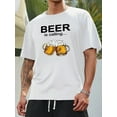 thumbnail image 1 of Camiseta con frase interesante "Beer Is Calling" para hombre, camiseta informal de manga corta para verano., 1 of 5