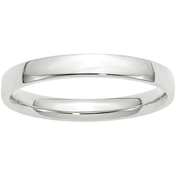 Primal Gold 10 Karat White Gold 3mm Lightweight Comfort Fit Band Size 9