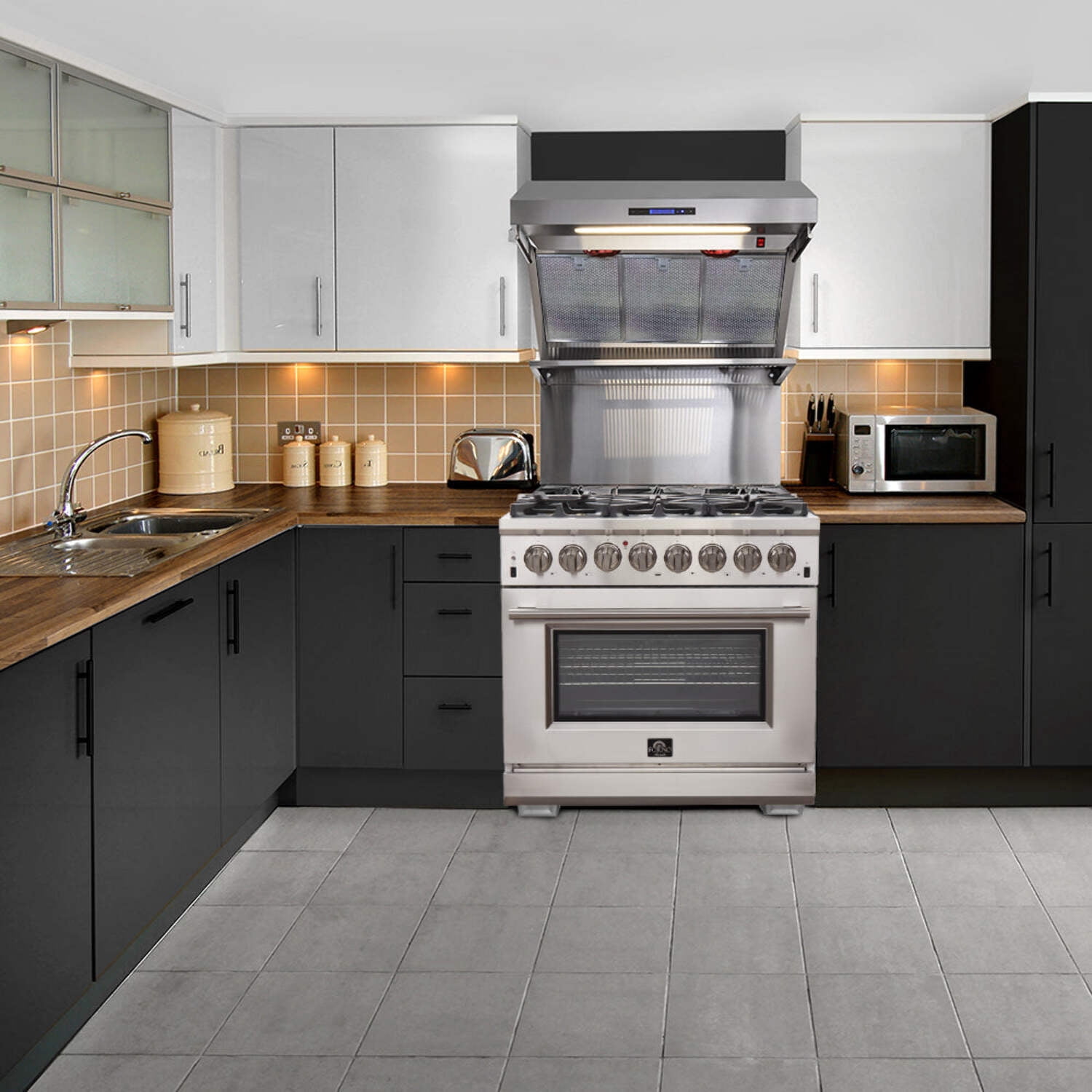 Capriasca - Titanium Professional 48" Freestanding Dual Fuel Range