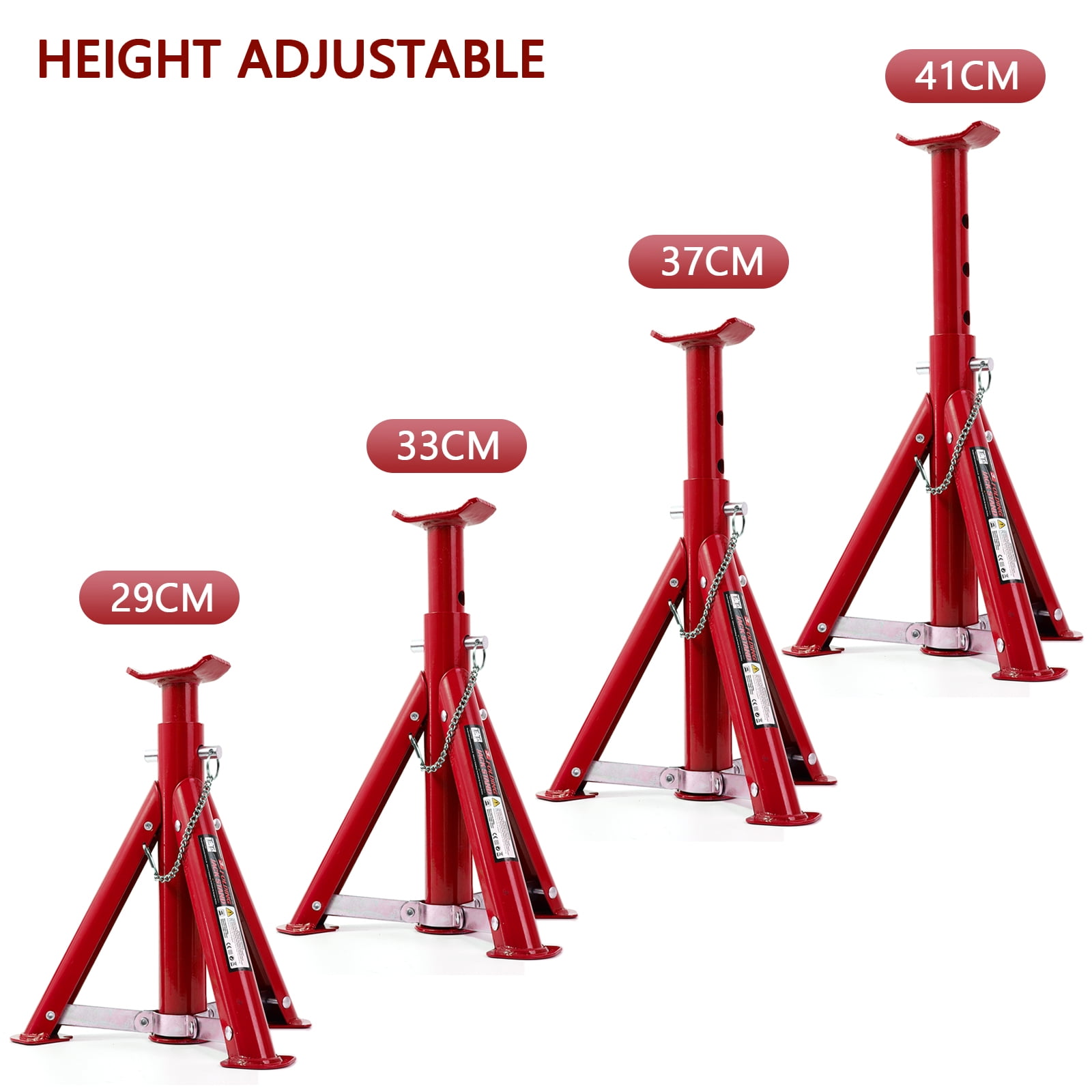 AUTOXBERT Car Jack Stands 3 Ton Car Lifting Caravan Heavy Duty Steel Hoist Support Tools