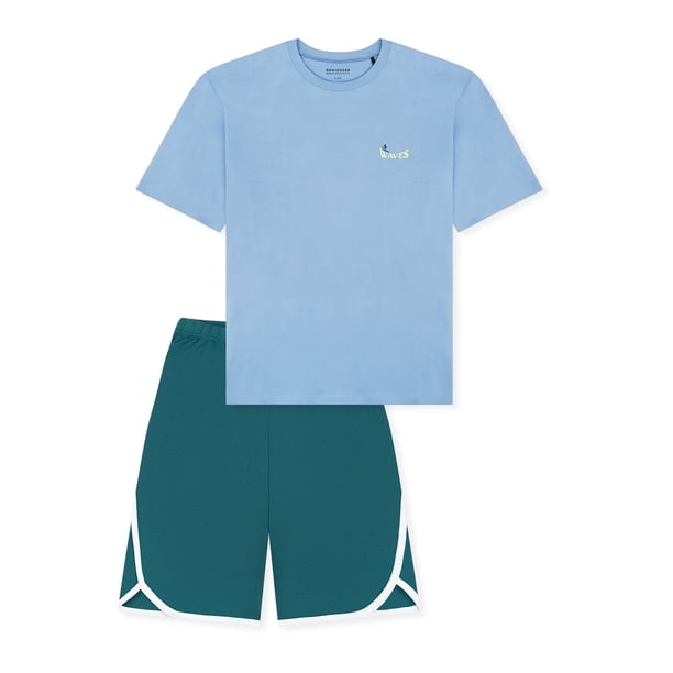SCHIESSER conjunto de pijama de niño, 2 piezas - corto, niños, algodón, motivo Azul 140