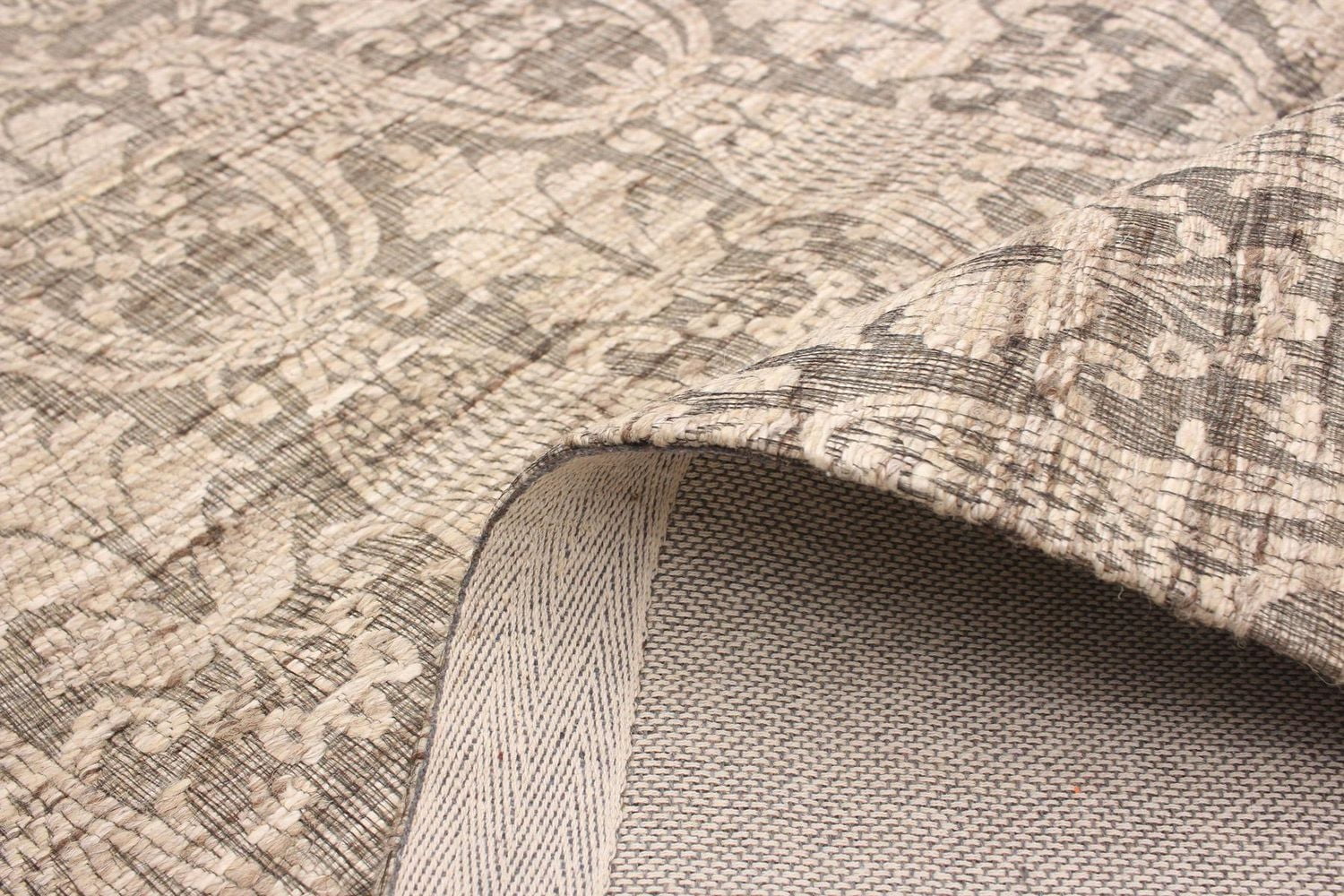 ECARPETGALLERY 4'6" x 6'6" Transitional Collage Handmade Area Rug for Living Room, Dining Room and Bedroom in Grey