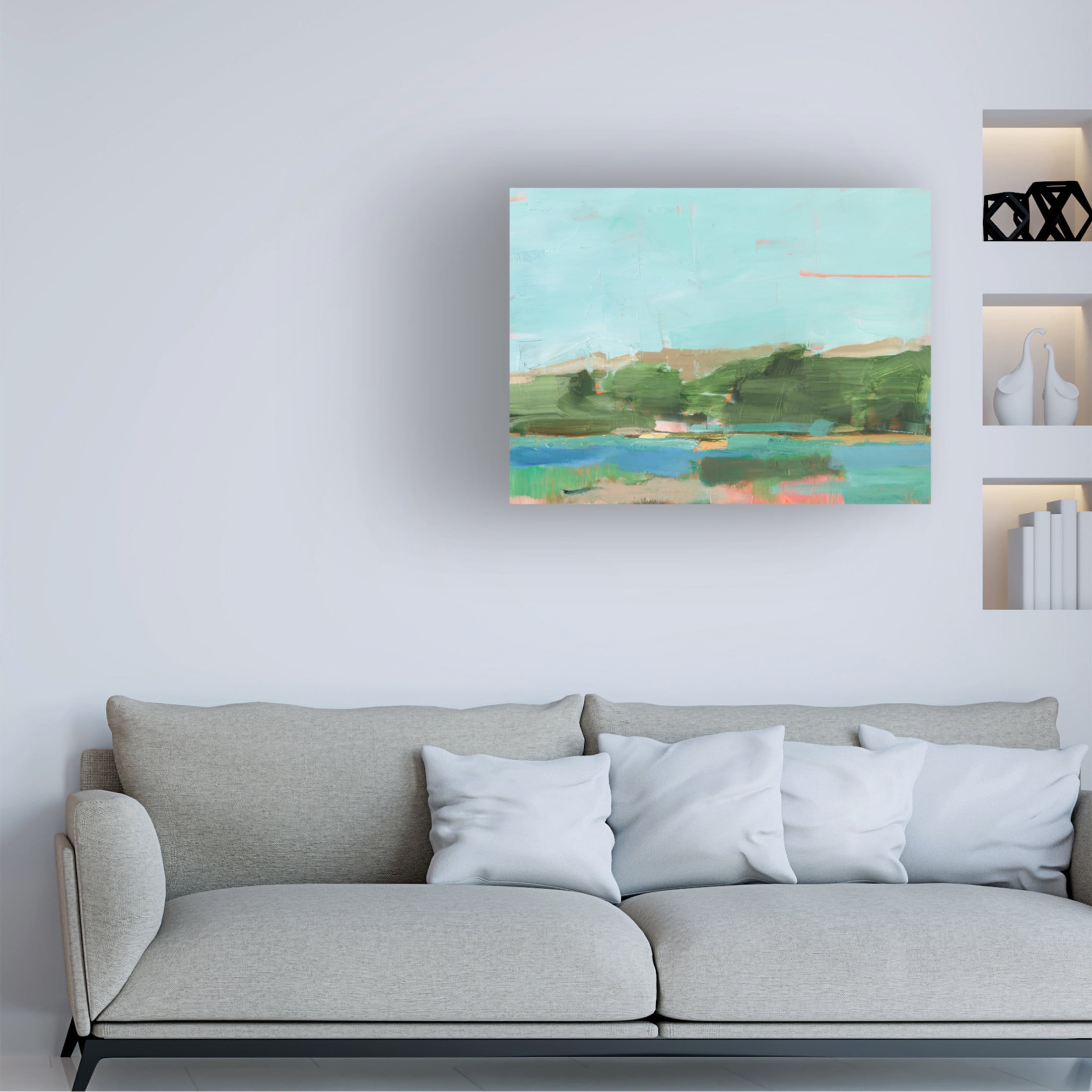 Canvas Wall Art - Ethan Harper 'Spring River Crossing II' Wall Art for Living Room, Bedroom, or Office Décor by Trademark Fine Art - 19 x 14 Inches