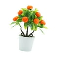 thumbnail image 4 of CoudarTitie Artificial Potted Plants Florals Decor Desktop Decoration Decorative Fake Potted Orange, 4 of 9