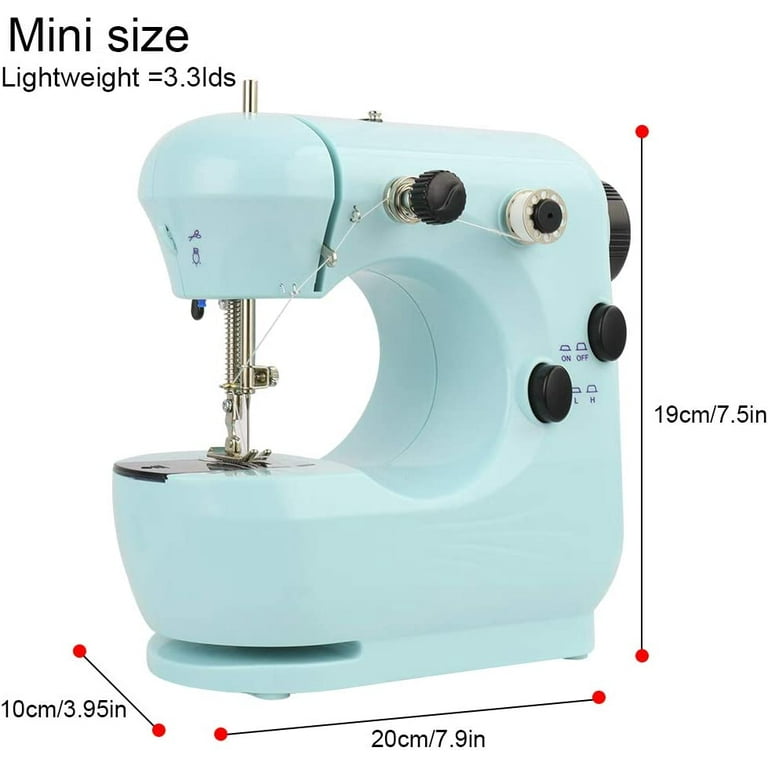 VEVOR Sewing Machines, 12 Built-in Stitches Mini Portable Sewing Machine  with Reverse Sewing, Dual Speed Beginner Sewing Machine Extension Table  Foot Pedal, Accessory Kit Family Home 