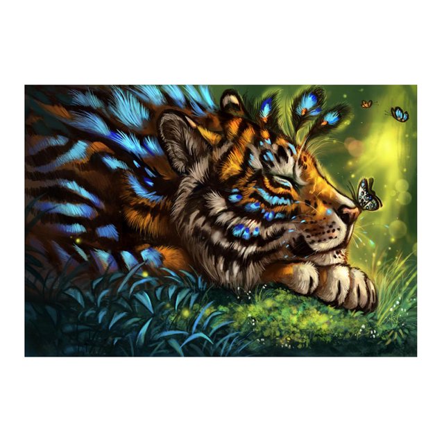 Drill Diamond Painting (DE3531) 5D DIY Kit de bordado de punto de cruz completo (Tiger07) 40x50cm FLhrweasw Nuevo