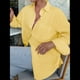 thumbnail image 5 of Camisas de Mujer con Botones, Blusas de Rayas de Larga, Blusas Casuales de Moda 2025 Amarillo M, 5 of 7